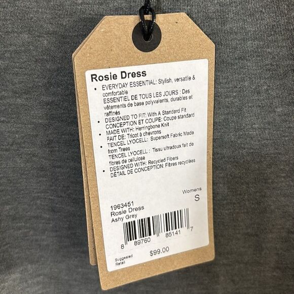 Prana sage Gray Long Sleeve Casual Dress ROSIE size small new with tags pockets - Picture 4 of 7